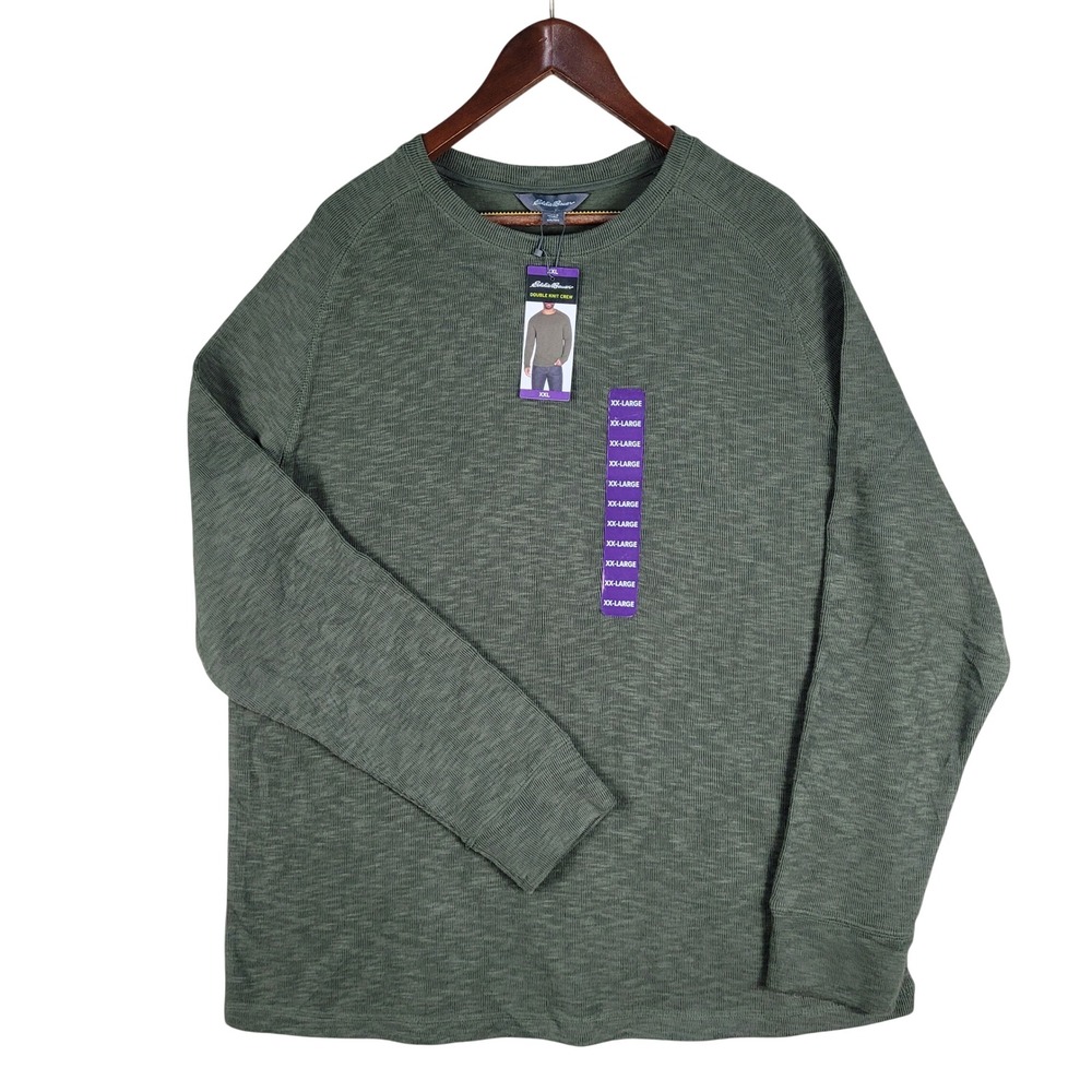 Eddie Bauer Double Knit Crew Mens XXL Forest Night Green NWT EB002261 Sweatshirt